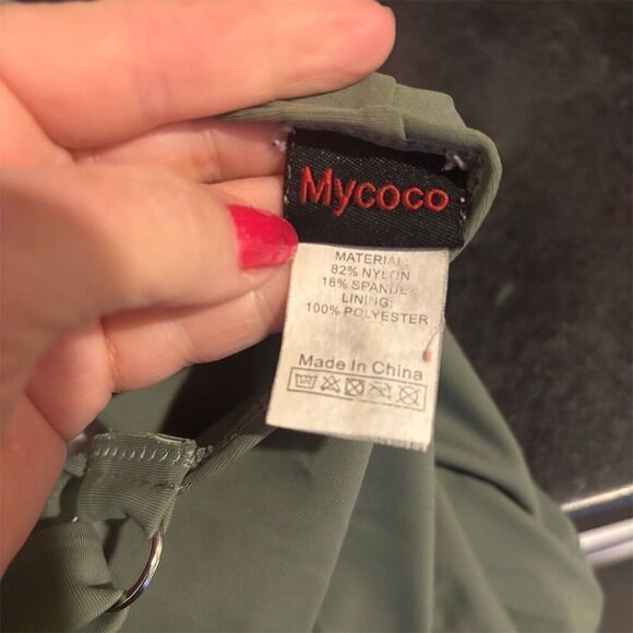 Mycoco Women's Twist Front Tankini Swimsuit Green Size 12 Standard - Picture 6 of 10